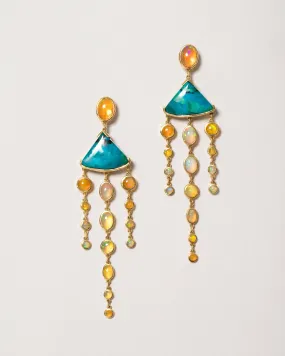 Chrysocolla & Ethiopian Opal Earrings