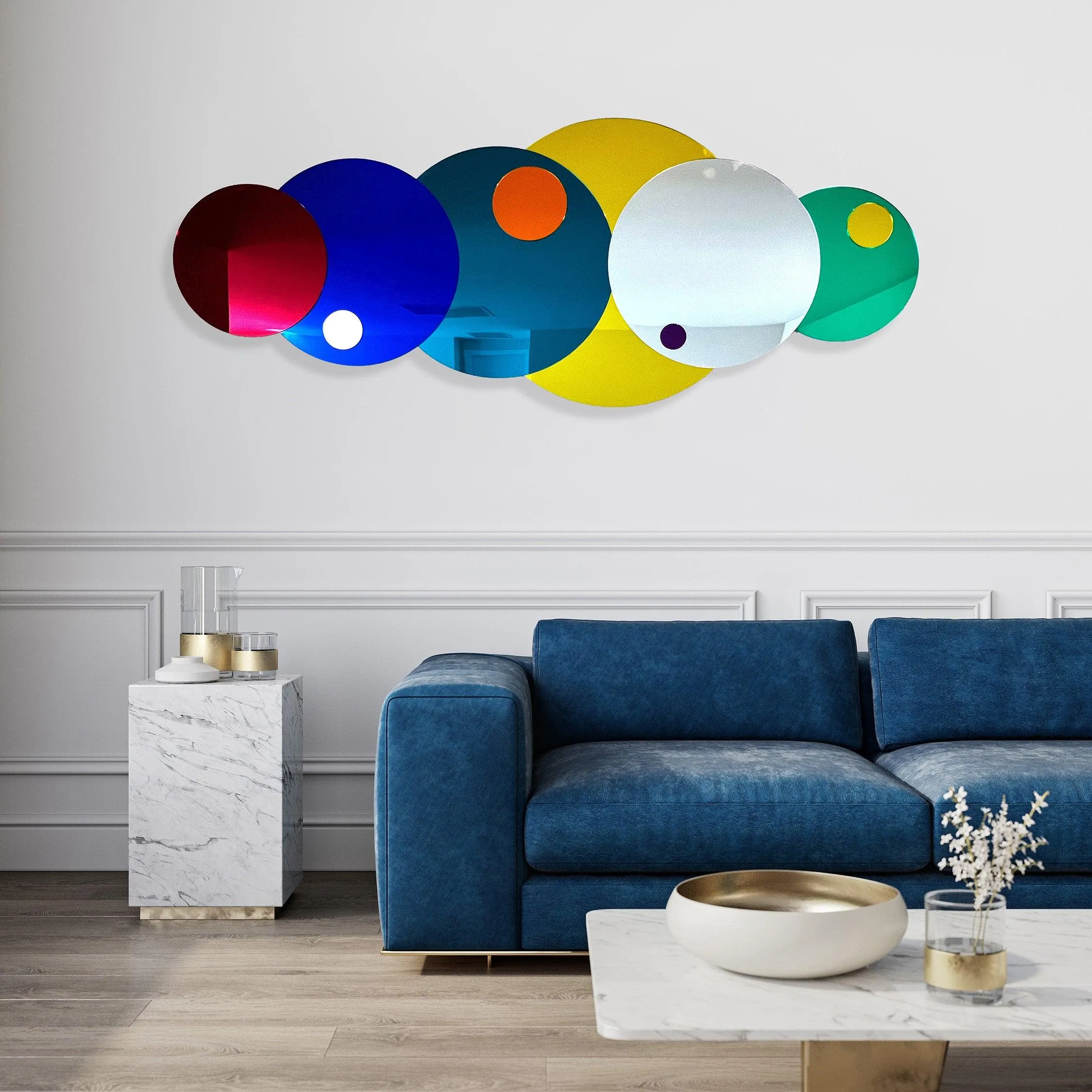 Circle Mirrors Mirrored Acrylic Art Wall Sculpture