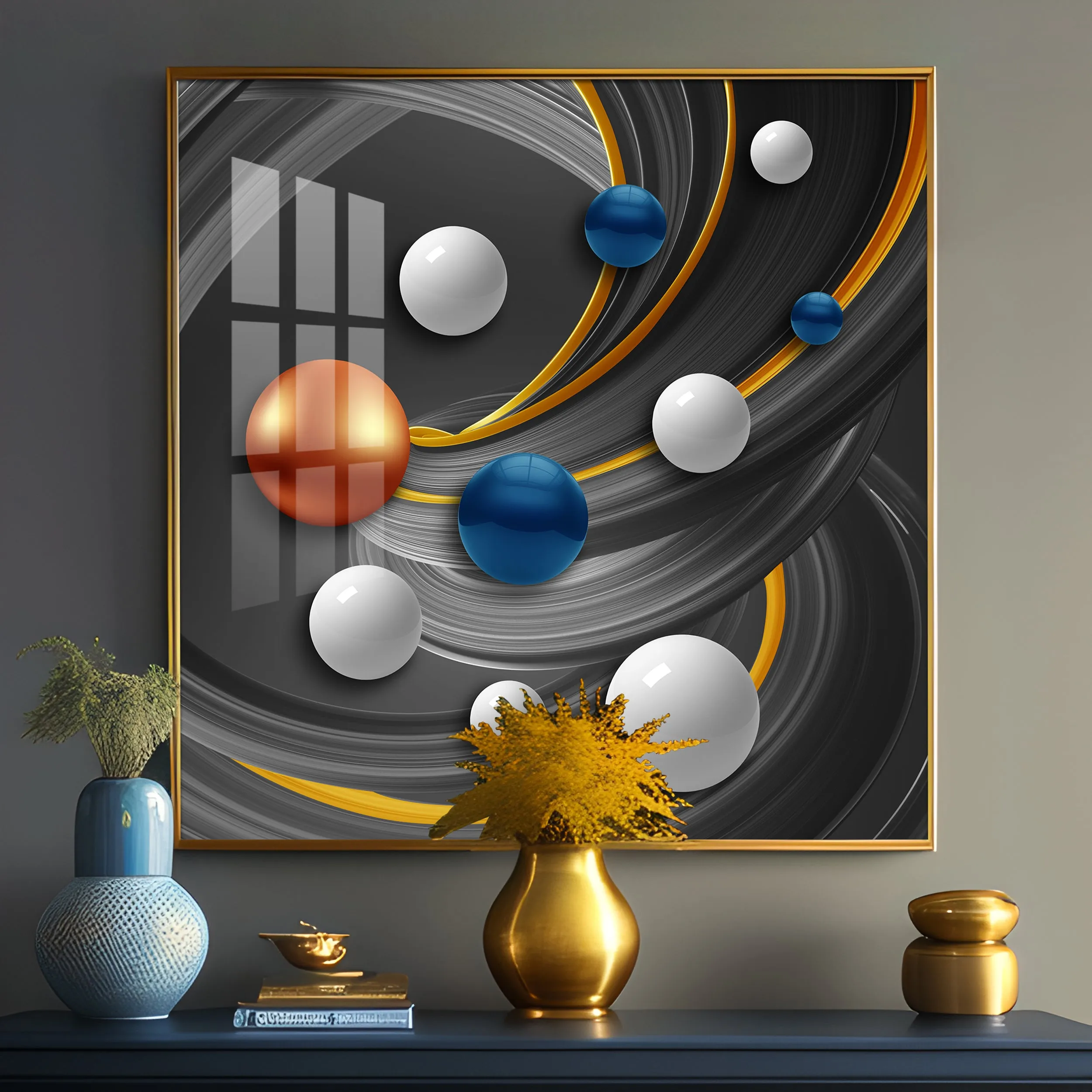 Colorful Circles Premium Acrylic Square Wall Art