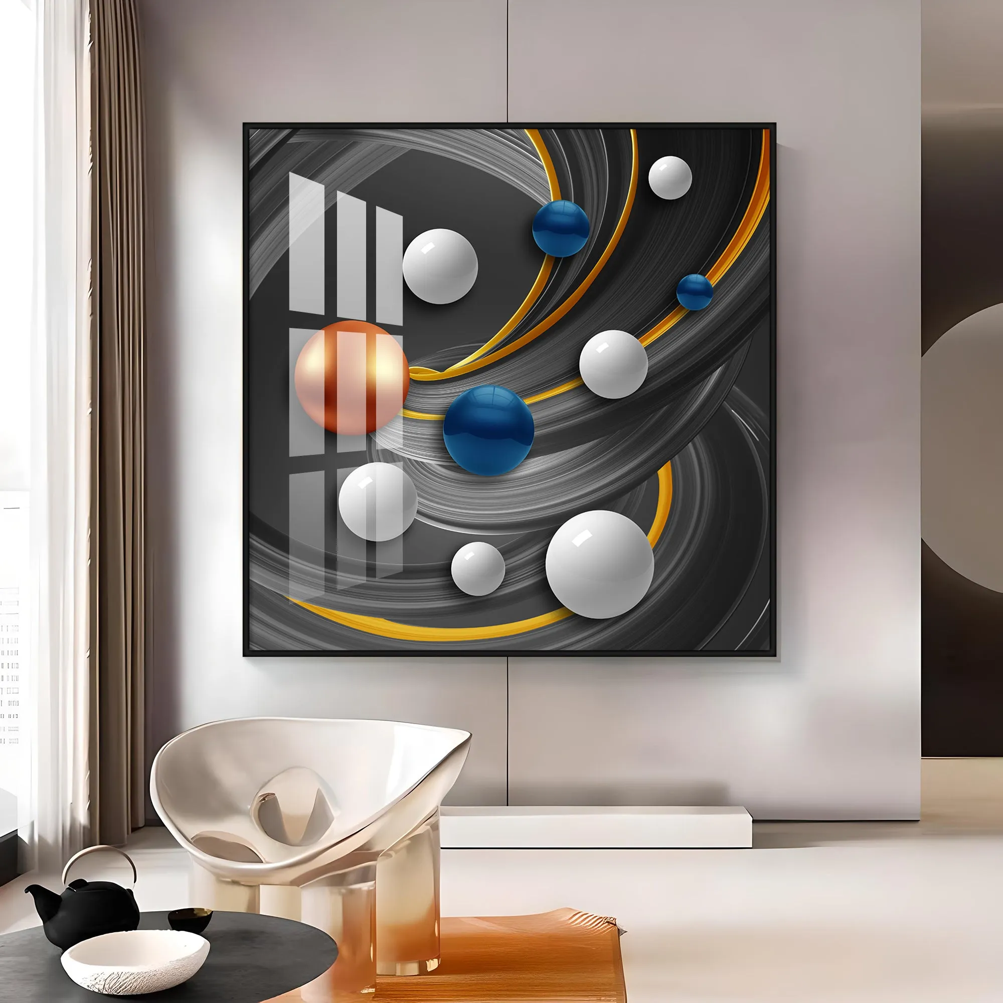 Colorful Circles Premium Acrylic Square Wall Art