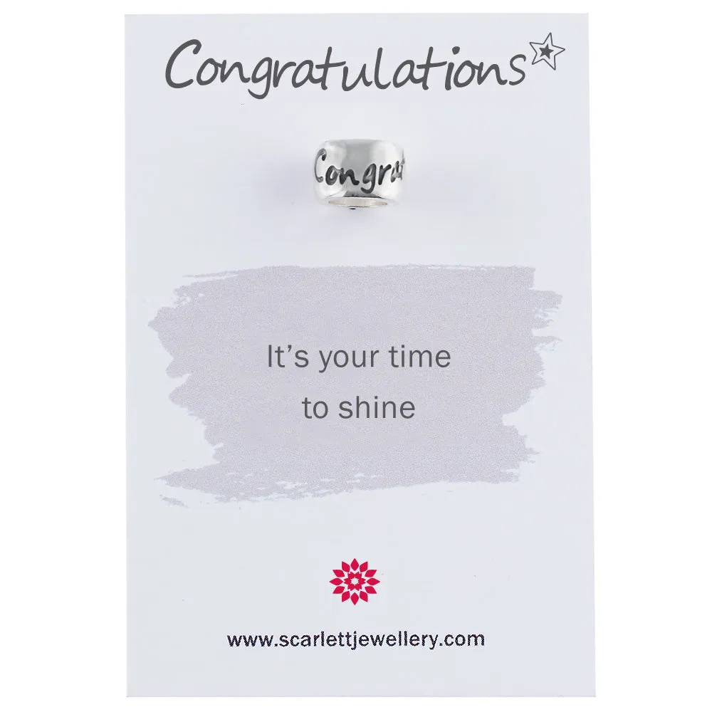 Congratulations Silver Mojo Charm Bead