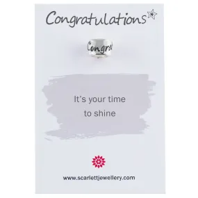 Congratulations Silver Mojo Charm Bead