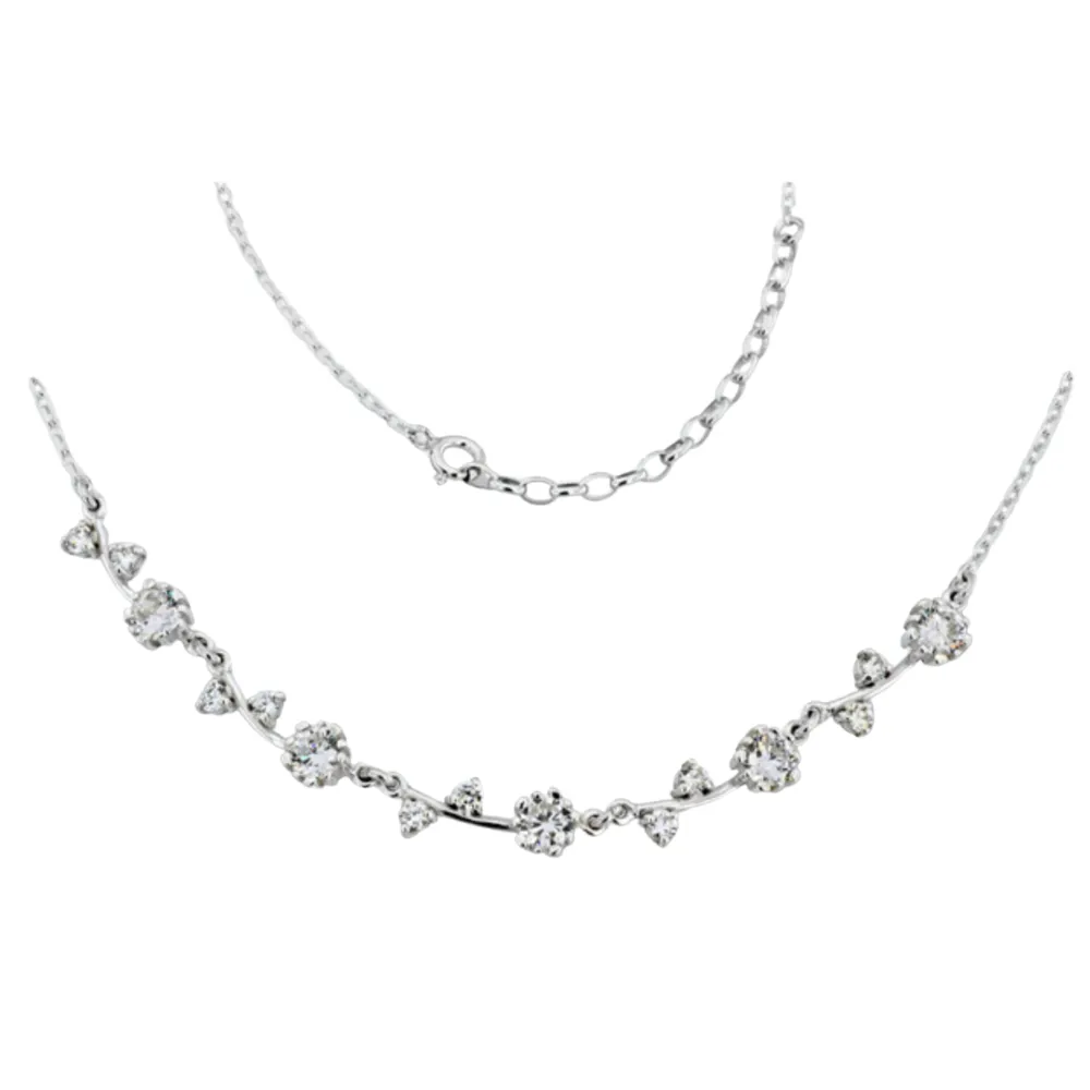 Cubic Zirconium silver necklace 701247