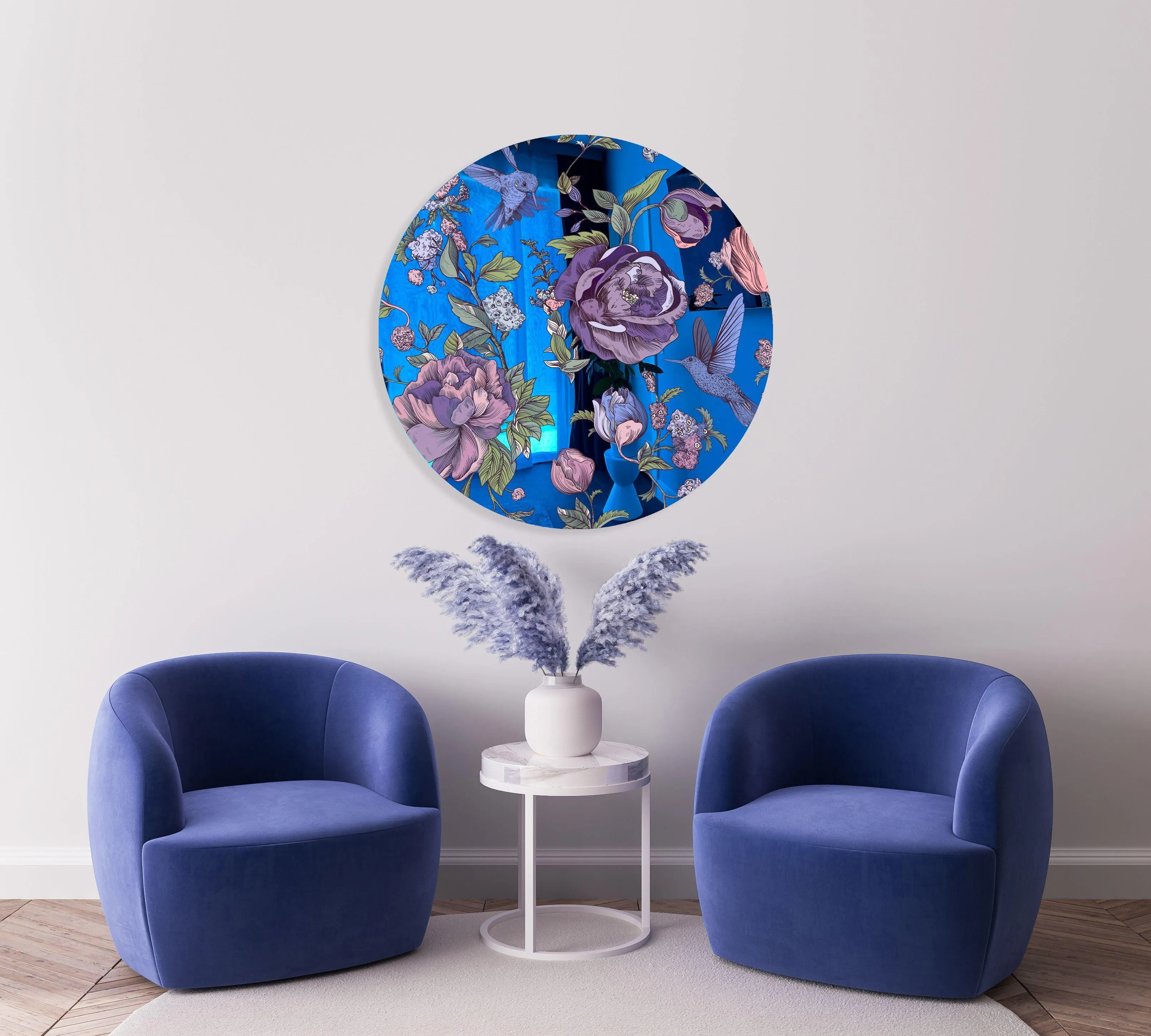 Dark Flowers Printed Mirror Acrylic Circles