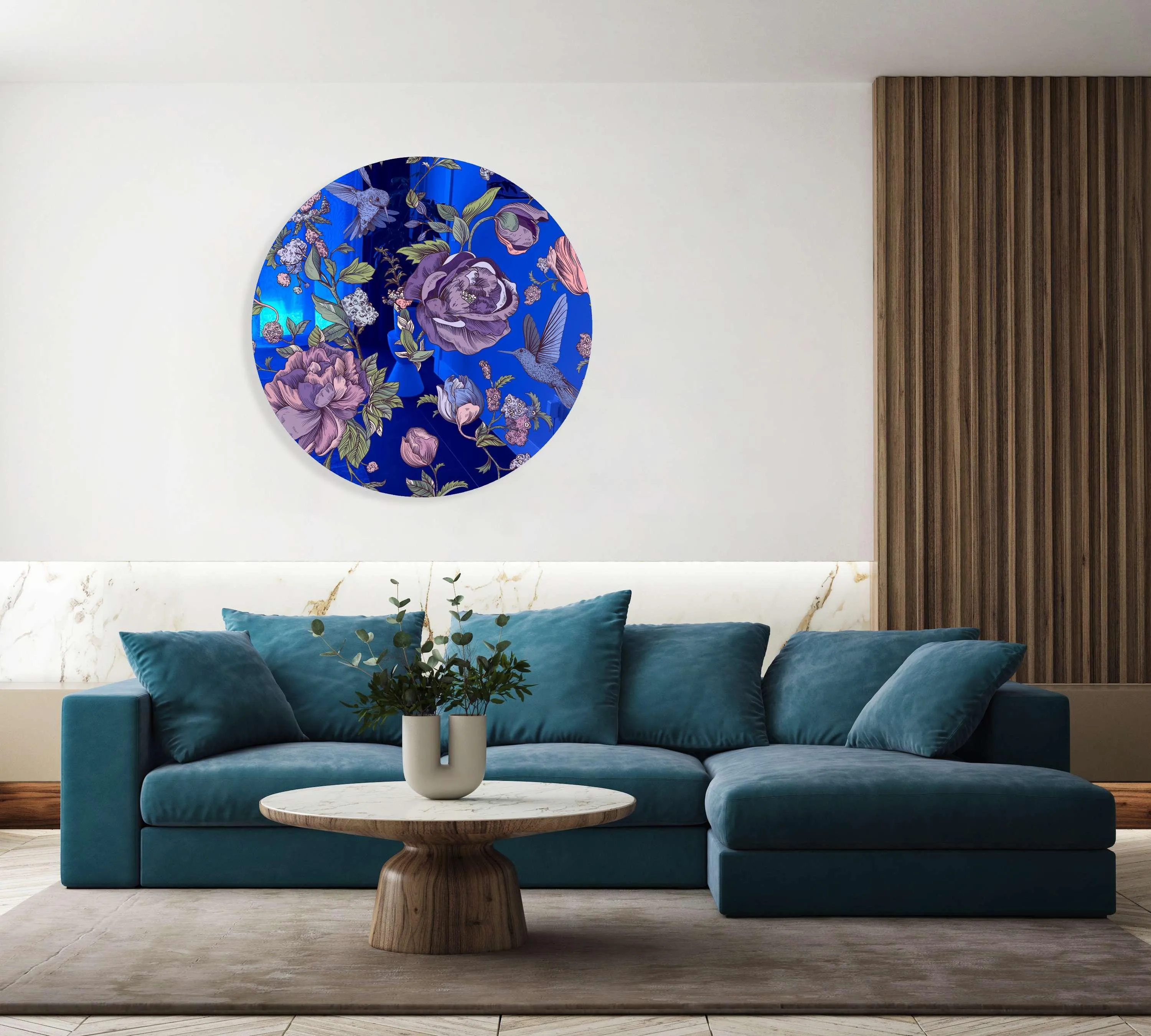 Dark Flowers Printed Mirror Acrylic Circles