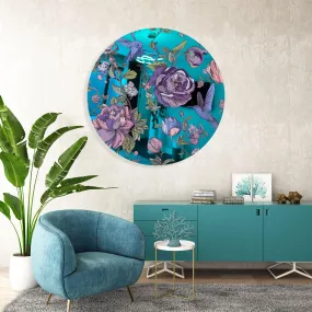 Dark Flowers Printed Mirror Acrylic Circles