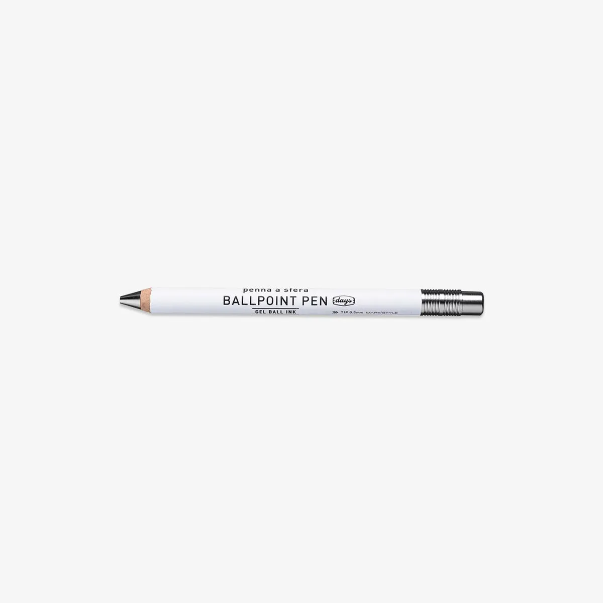 DAYS GEL WOOD BALLPOINT PEN 0.5MM // WHITE