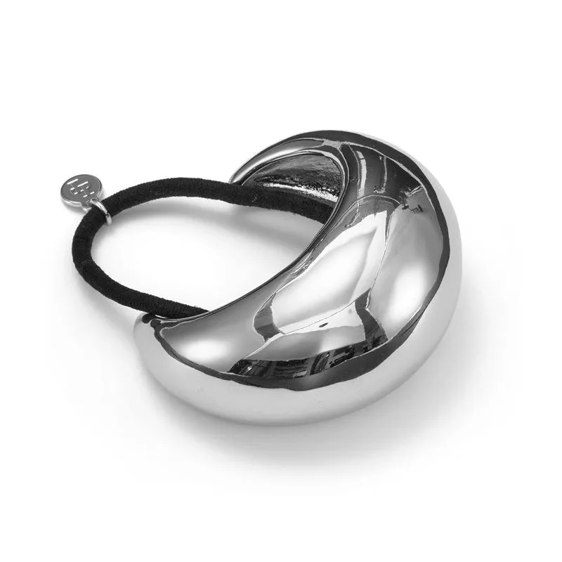 Dome Pony Cuff in Rhodium