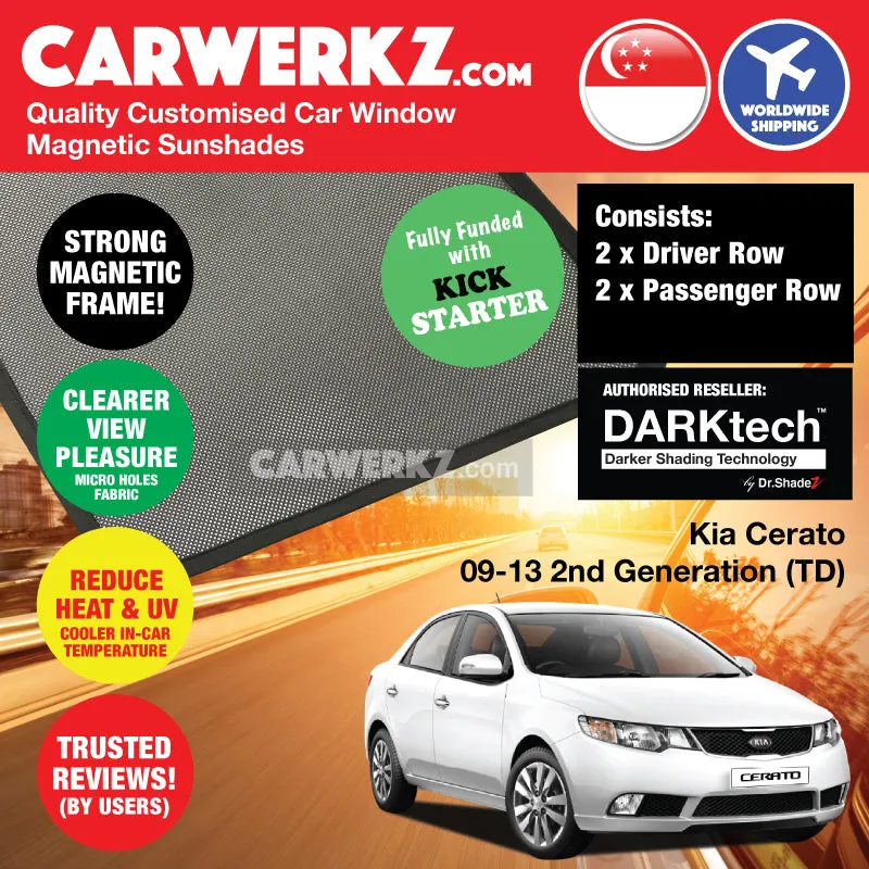 Dr Shadez DARKtech Kia Cerato Forte 2009-2013 2nd Generation (TD) Korea Sedan Customised Window Magnetic Sunshades