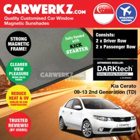 Dr Shadez DARKtech Kia Cerato Forte 2009-2013 2nd Generation (TD) Korea Sedan Customised Window Magnetic Sunshades