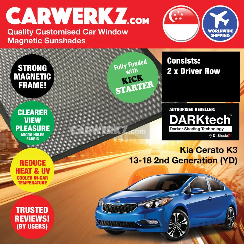 Dr Shadez DARKtech Kia Cerato K3 Sedan 2013-2018 2nd Generation (YD) Korea Sedan Customised Window Magnetic Sunshades