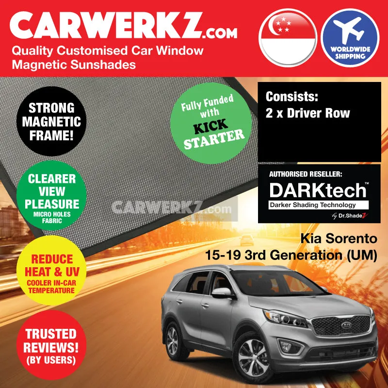 Dr Shadez DARKtech Kia Sorento 2015-2019 3rd Generation (UM) Korea SUV Customised Window Magnetic Sunshades