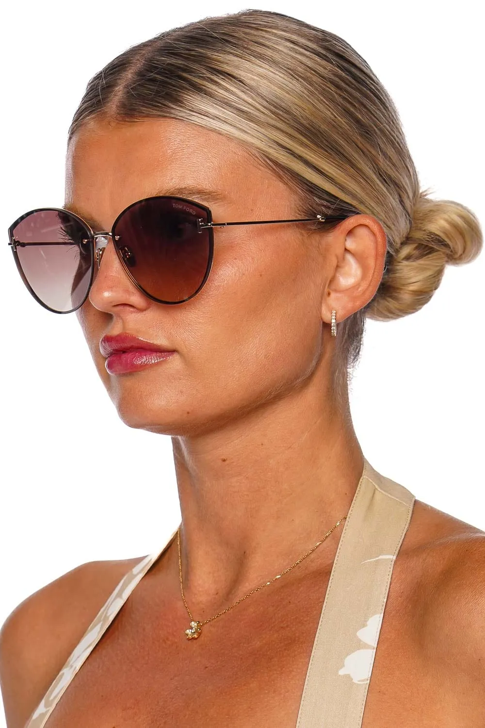 Evangeline Brown Cat Eye Sunglasses