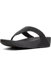 Fitflop Lulu Shimmerlux Toe Post in Black