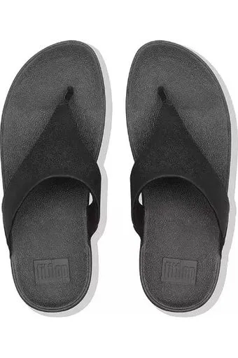 Fitflop Lulu Shimmerlux Toe Post in Black