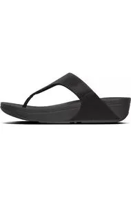 Fitflop Lulu Shimmerlux Toe Post in Black