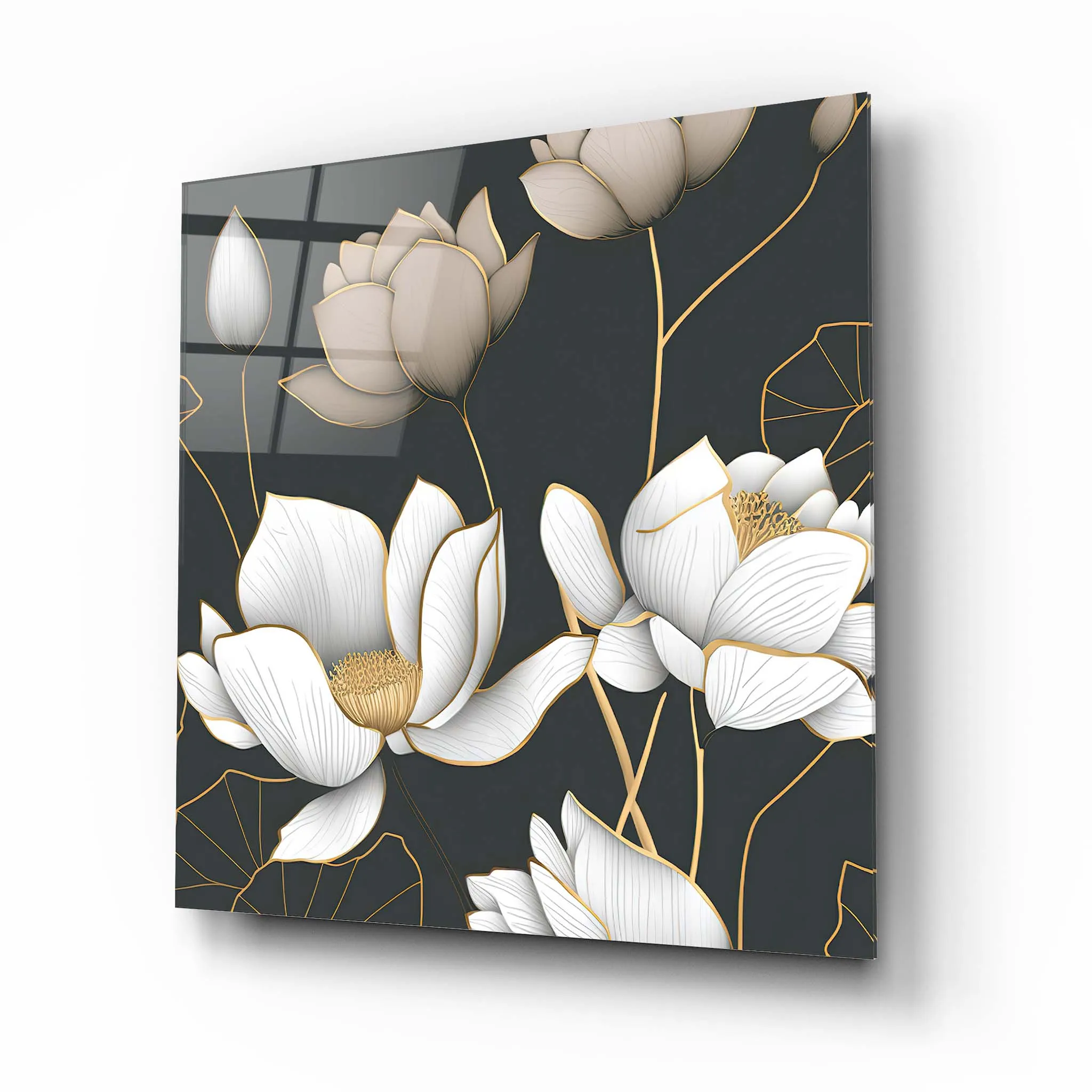 Flowers Glass Wall Art