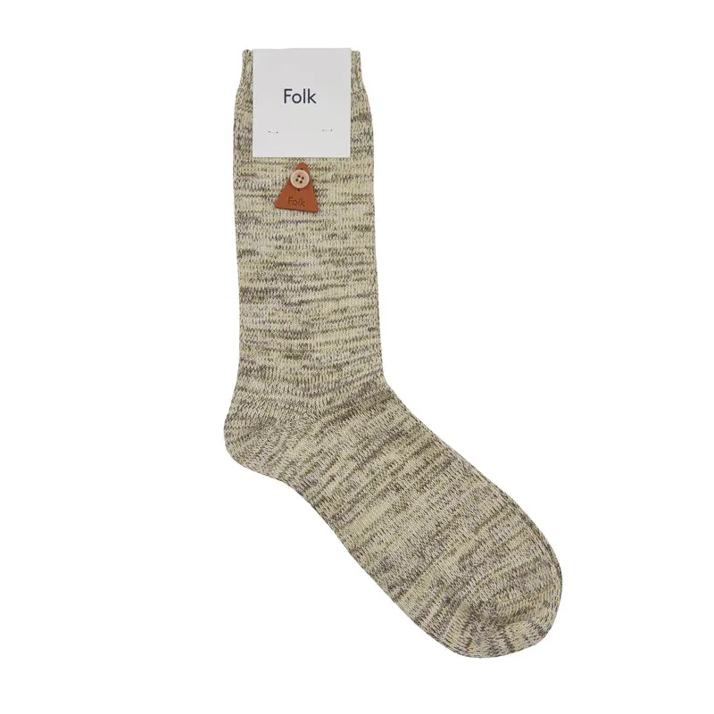 Folk Melange Sock Light Olive Mix