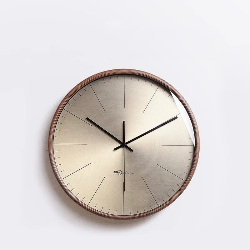 Gold Bauhaus Style Wall Clock