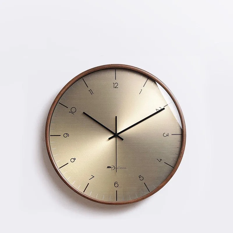 Gold Bauhaus Style Wall Clock