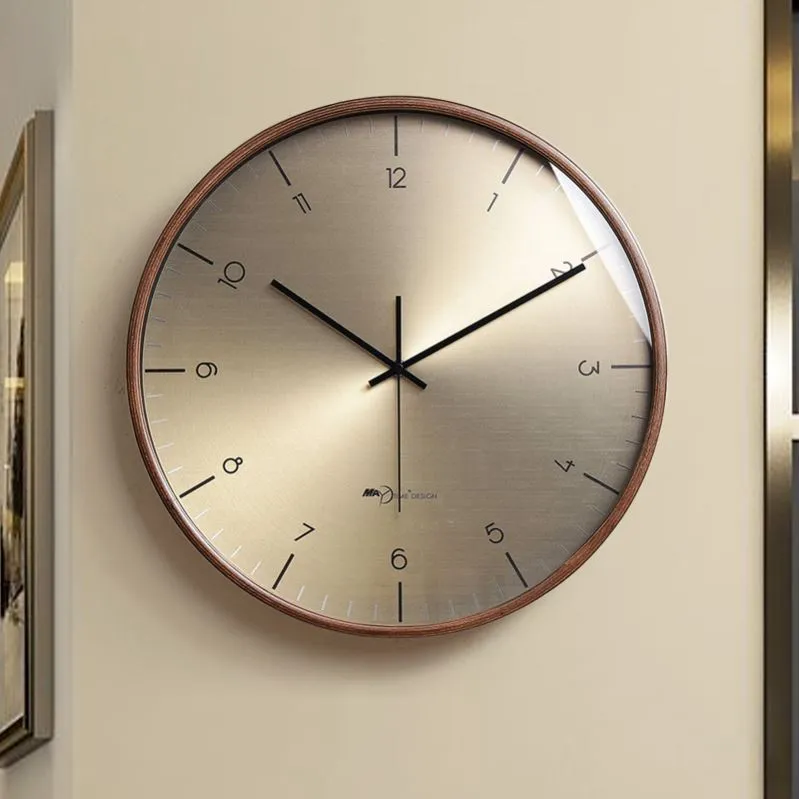 Gold Bauhaus Style Wall Clock