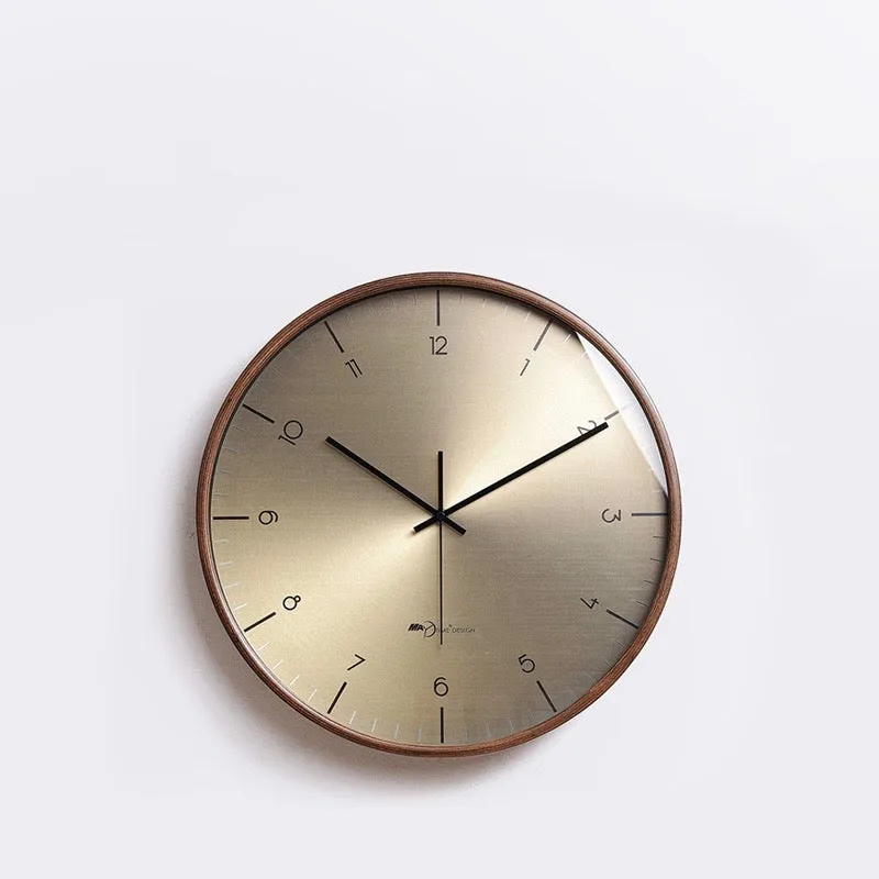 Gold Bauhaus Style Wall Clock