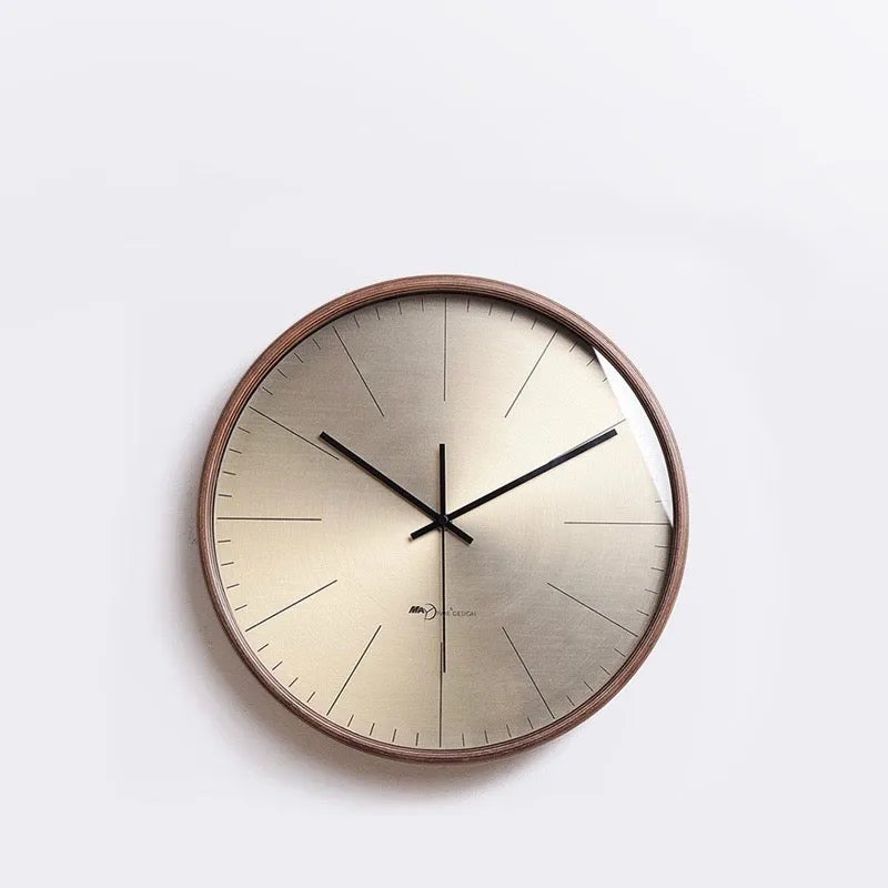 Gold Bauhaus Style Wall Clock