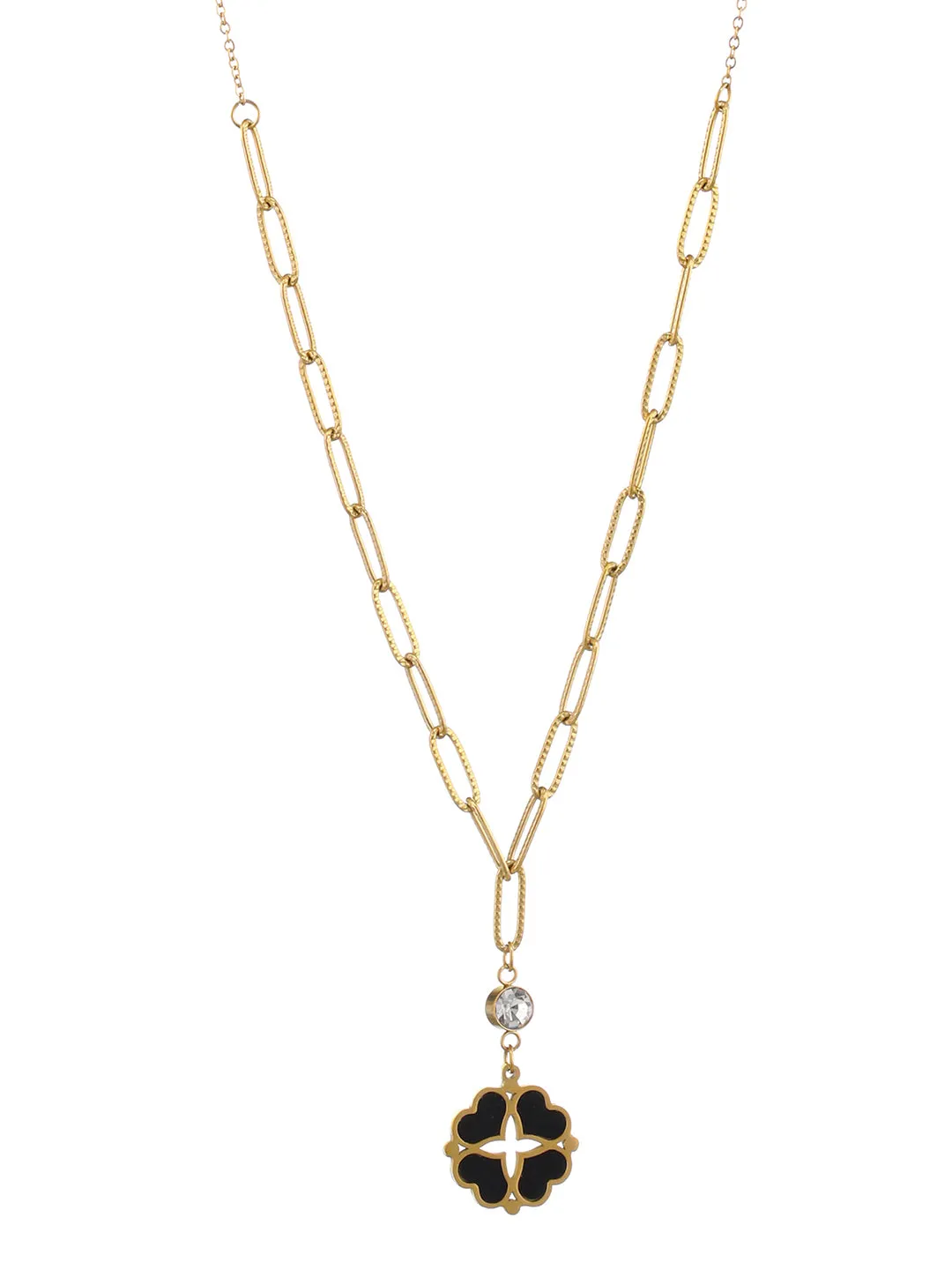 Gold-Plated Heart Shaped Pendant Chain