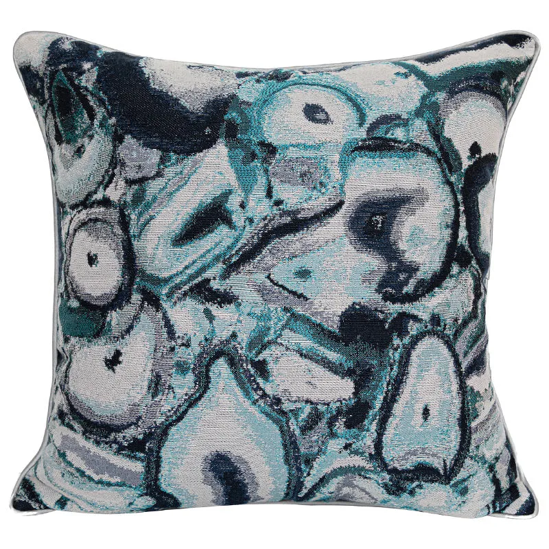 Grey And Blue Agate Pattern Bed Cushion Set