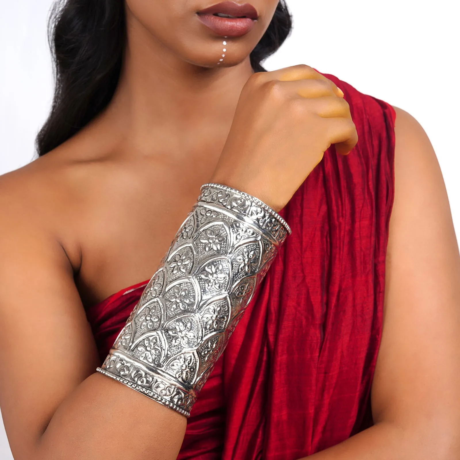 Gypsia Silver Oxidised Cuff Bracelet