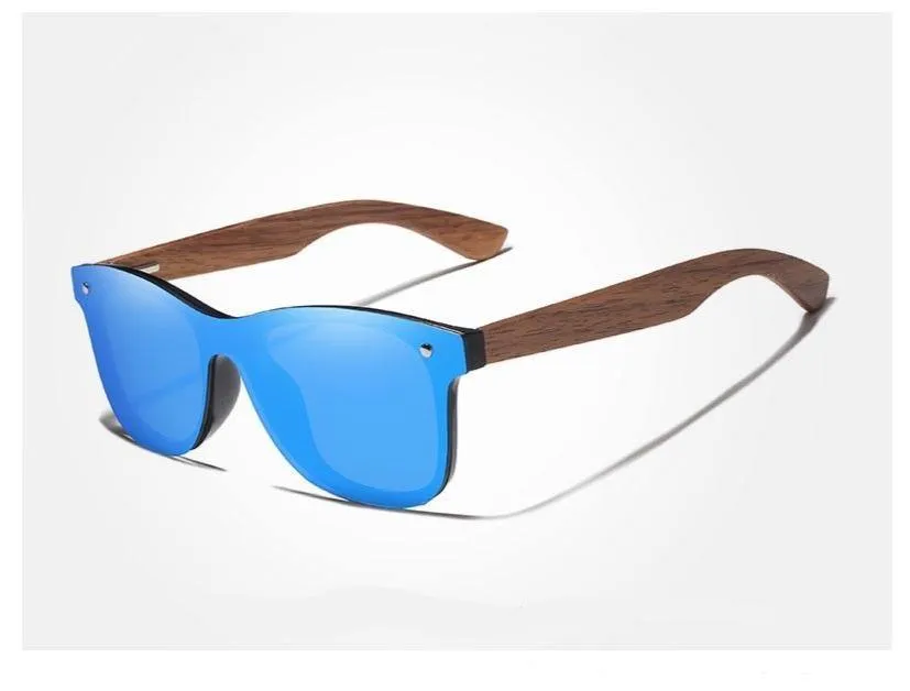 Handmade Wooden Walnut Polarized Mirror Women's Sunglasses