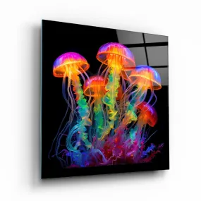 Jellyfish Dance Glass Wall Art