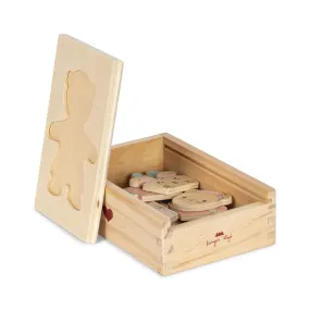 Konges Sløjd Wooden Teddy Dress Up Puzzle - Dusty Pink