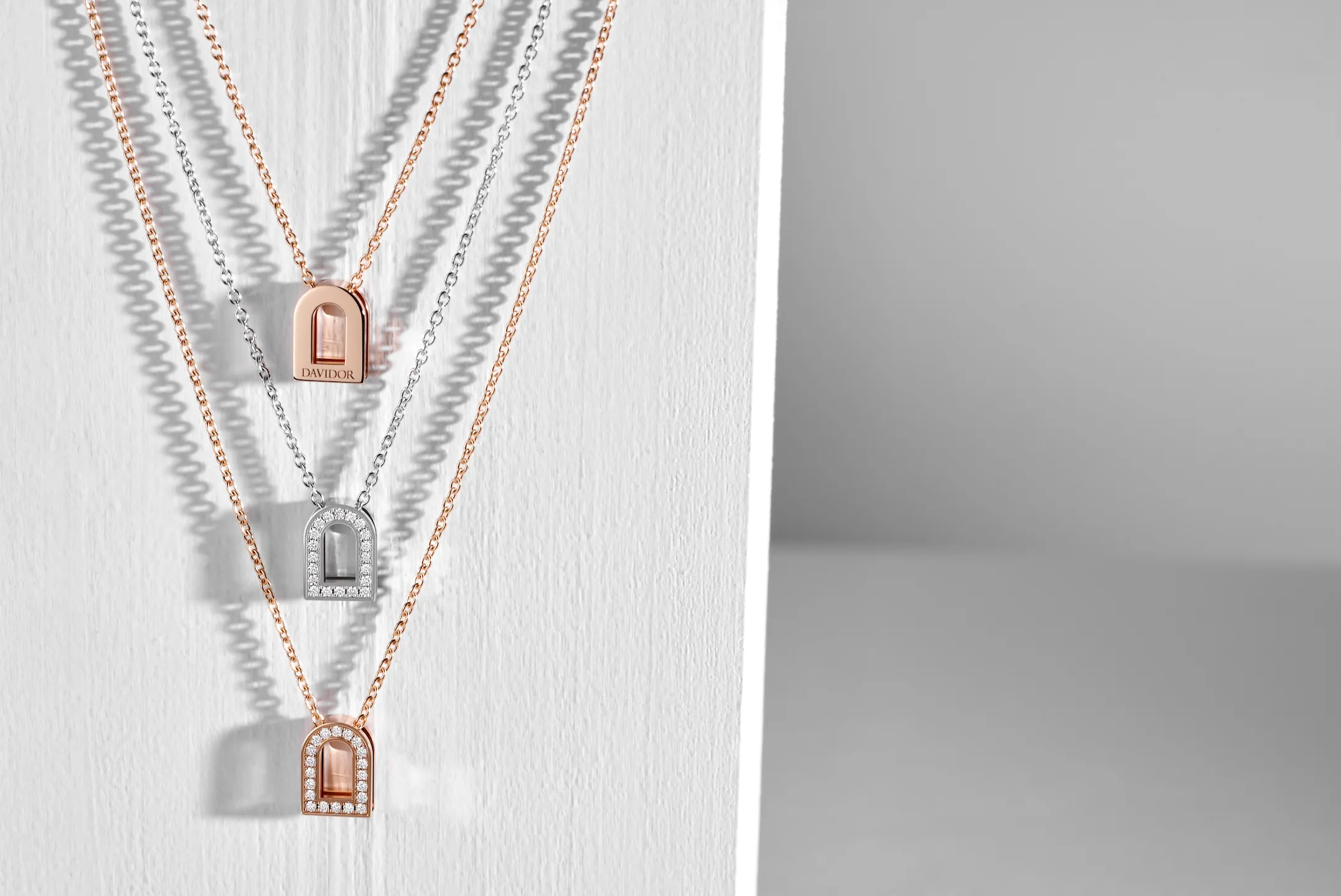 L'Arc Voyage Charm PM, 18k Rose Gold on Chain Necklace