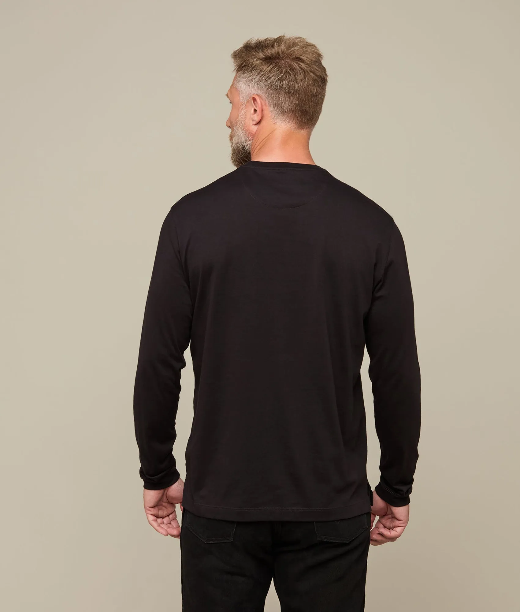 Long Sleeve Pima Cotton Tee :: Black