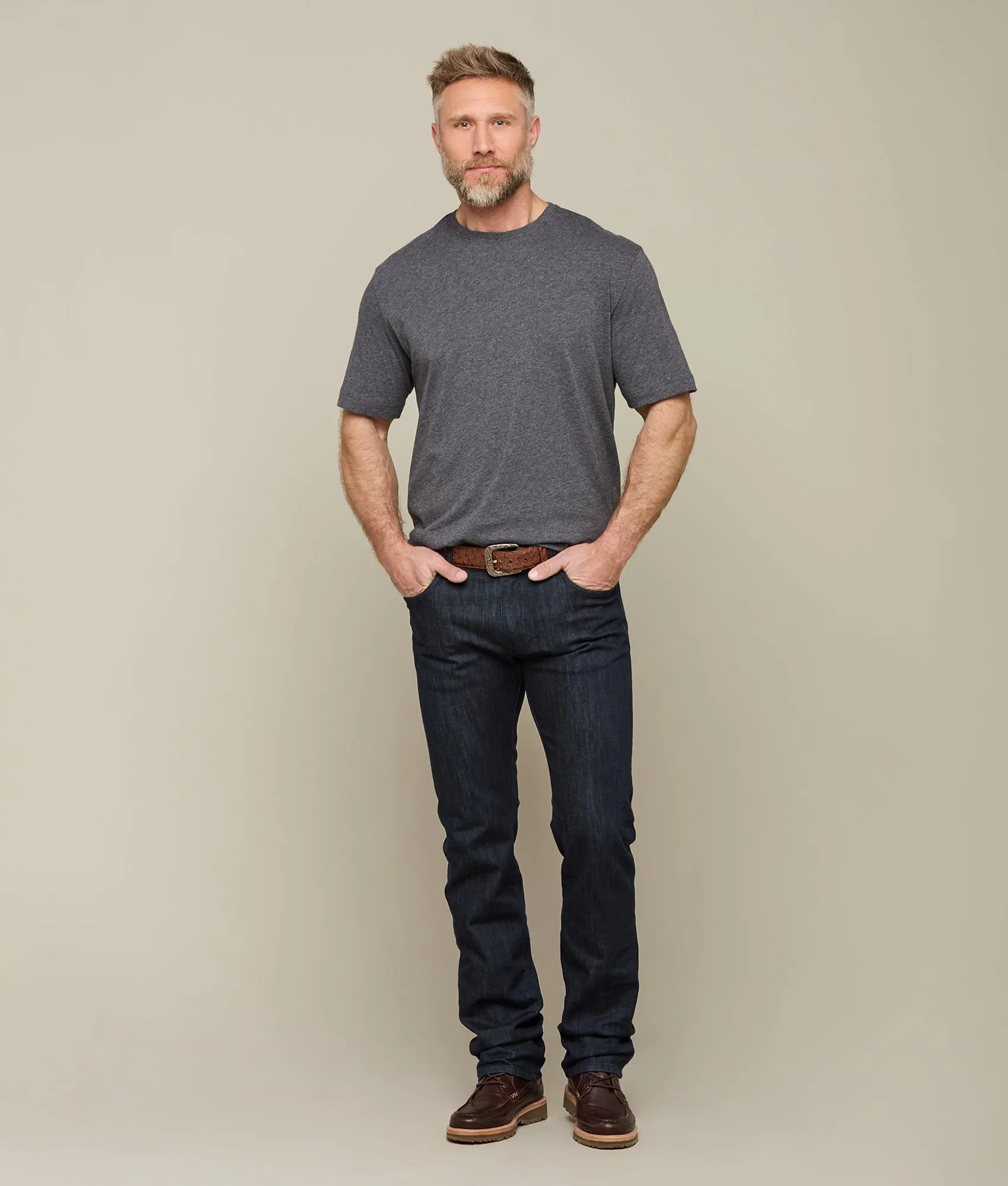 Lucchese Pima Cotton Tee :: Grey Melange