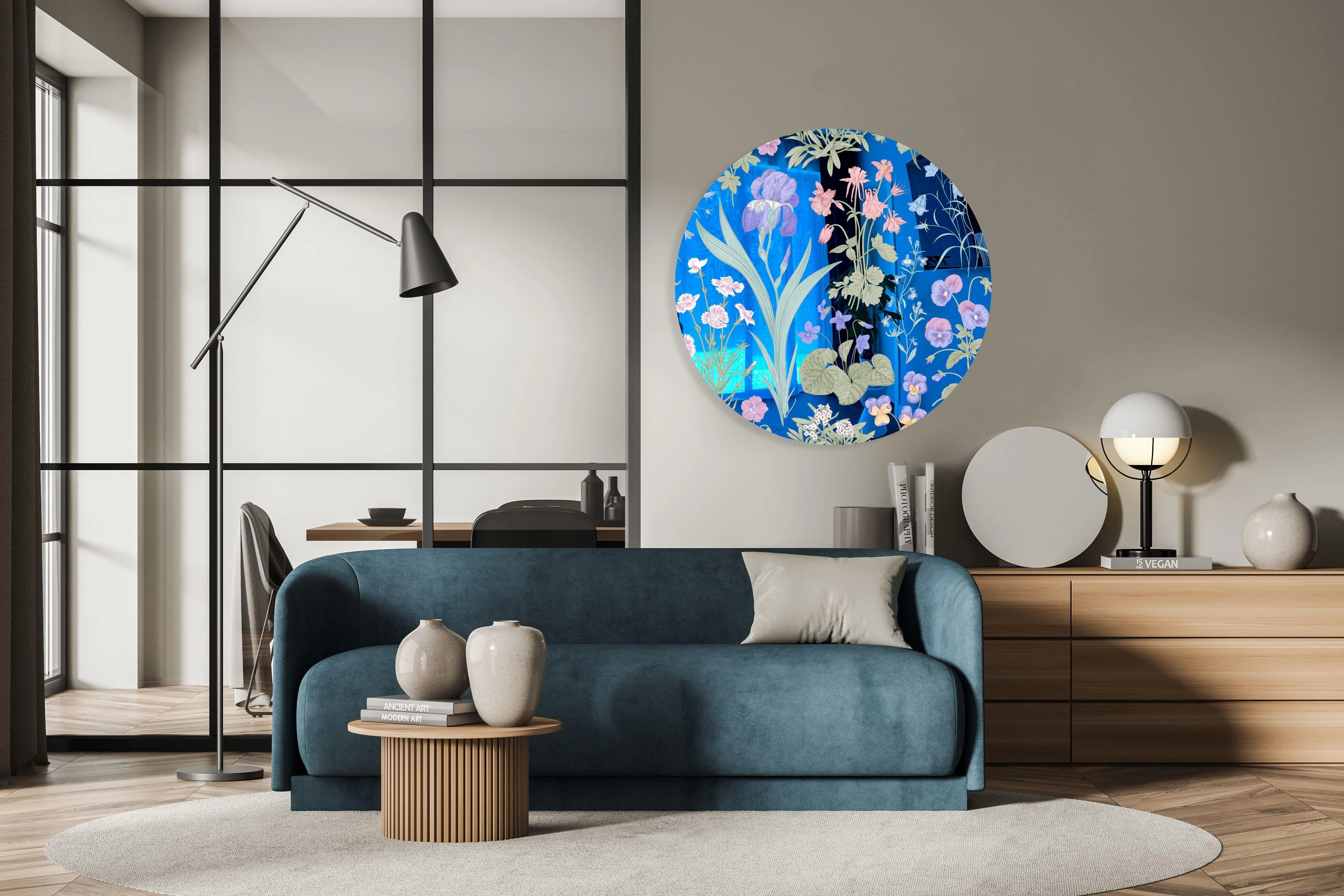 Meadow Flowers Printed Mirror Acrylic Circles