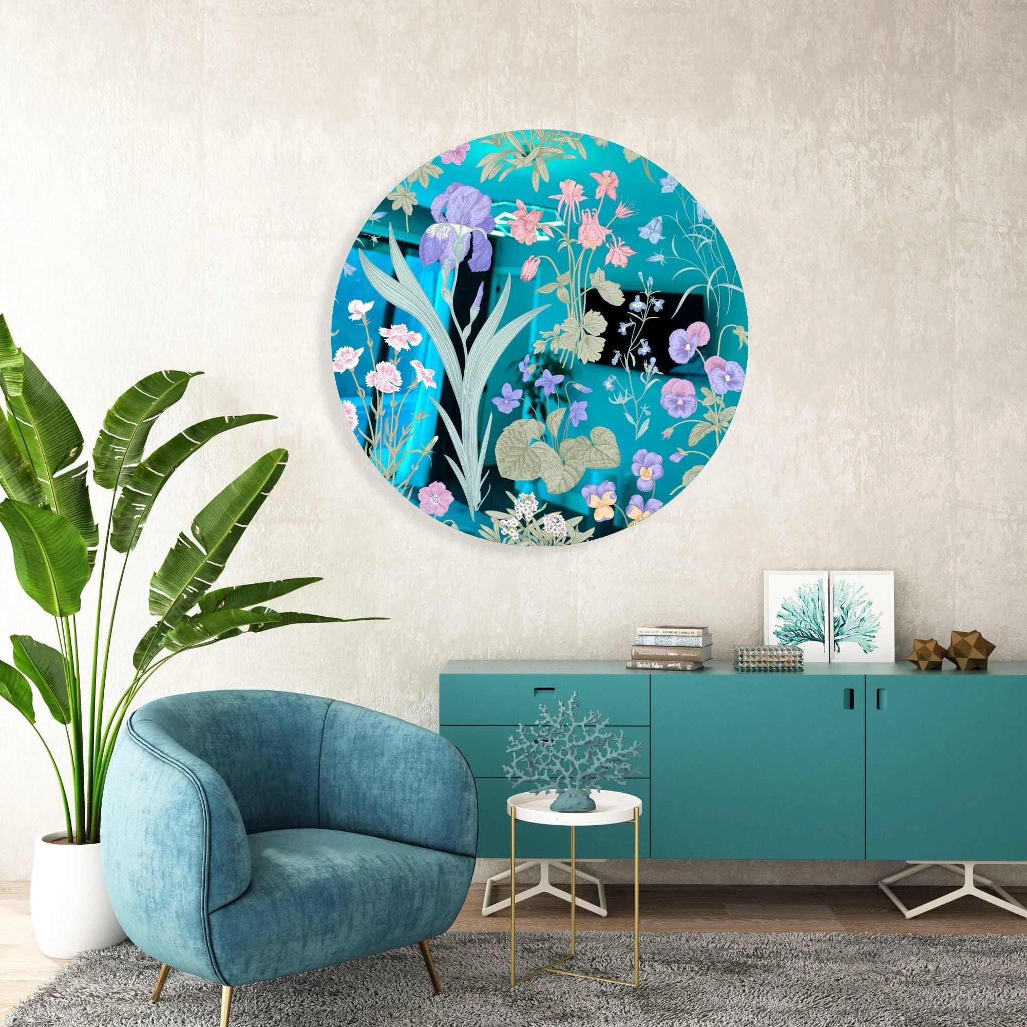 Meadow Flowers Printed Mirror Acrylic Circles