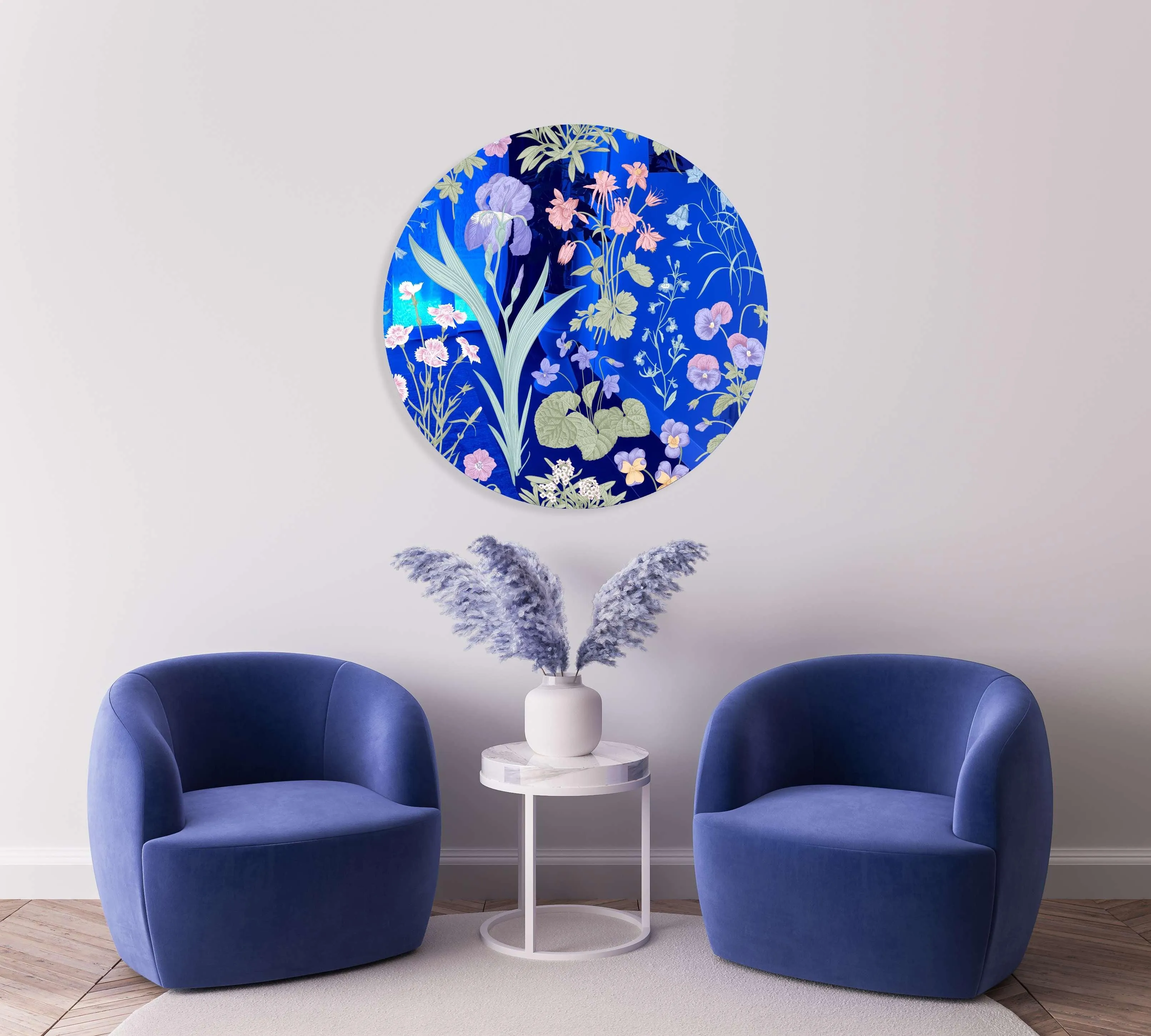 Meadow Flowers Printed Mirror Acrylic Circles