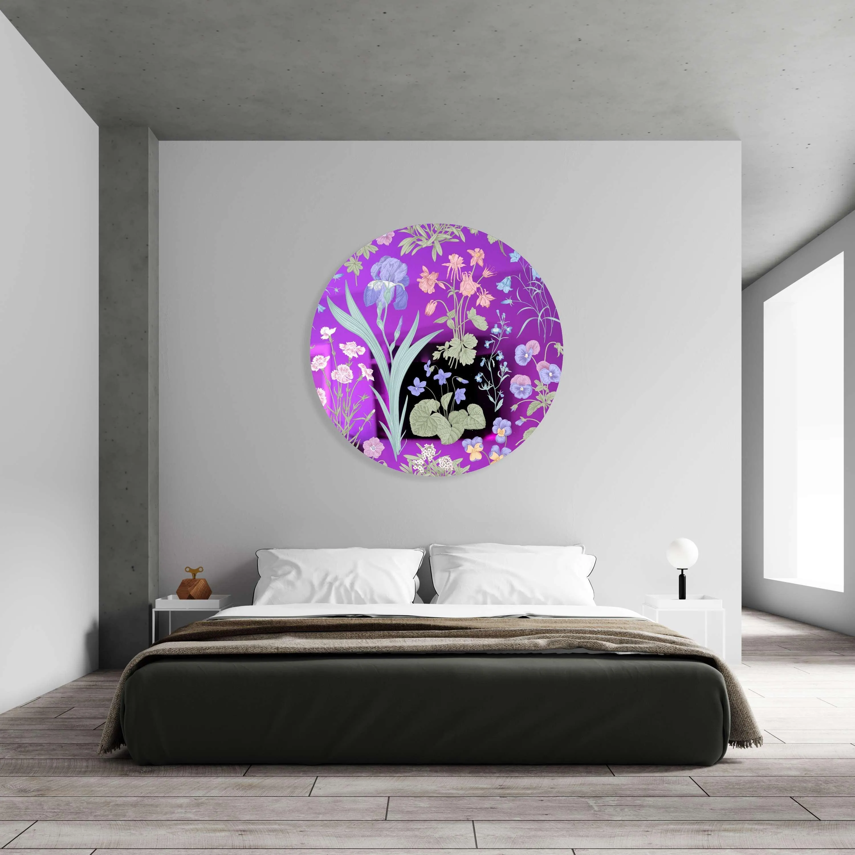 Meadow Flowers Printed Mirror Acrylic Circles