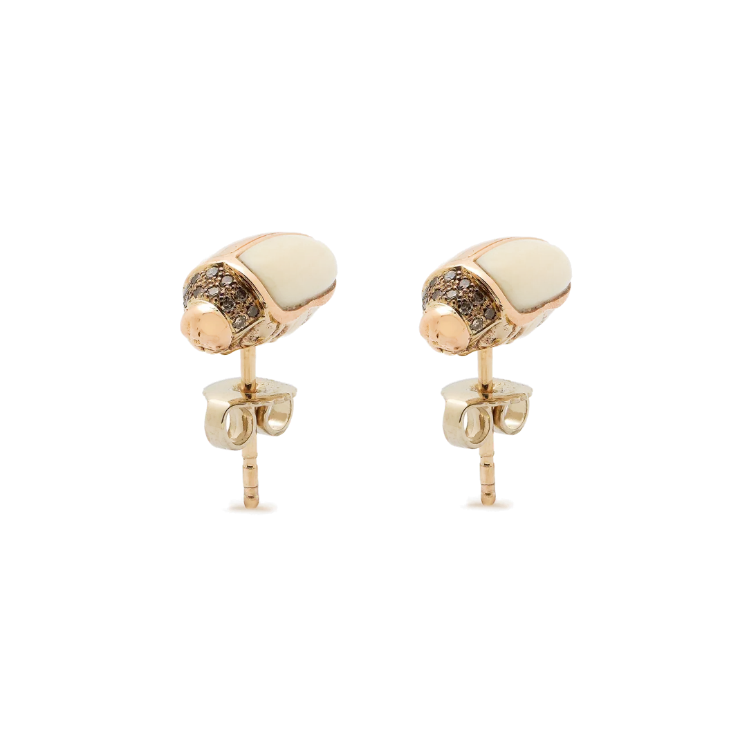 Mini Scarab Mammoth Mirror Studs