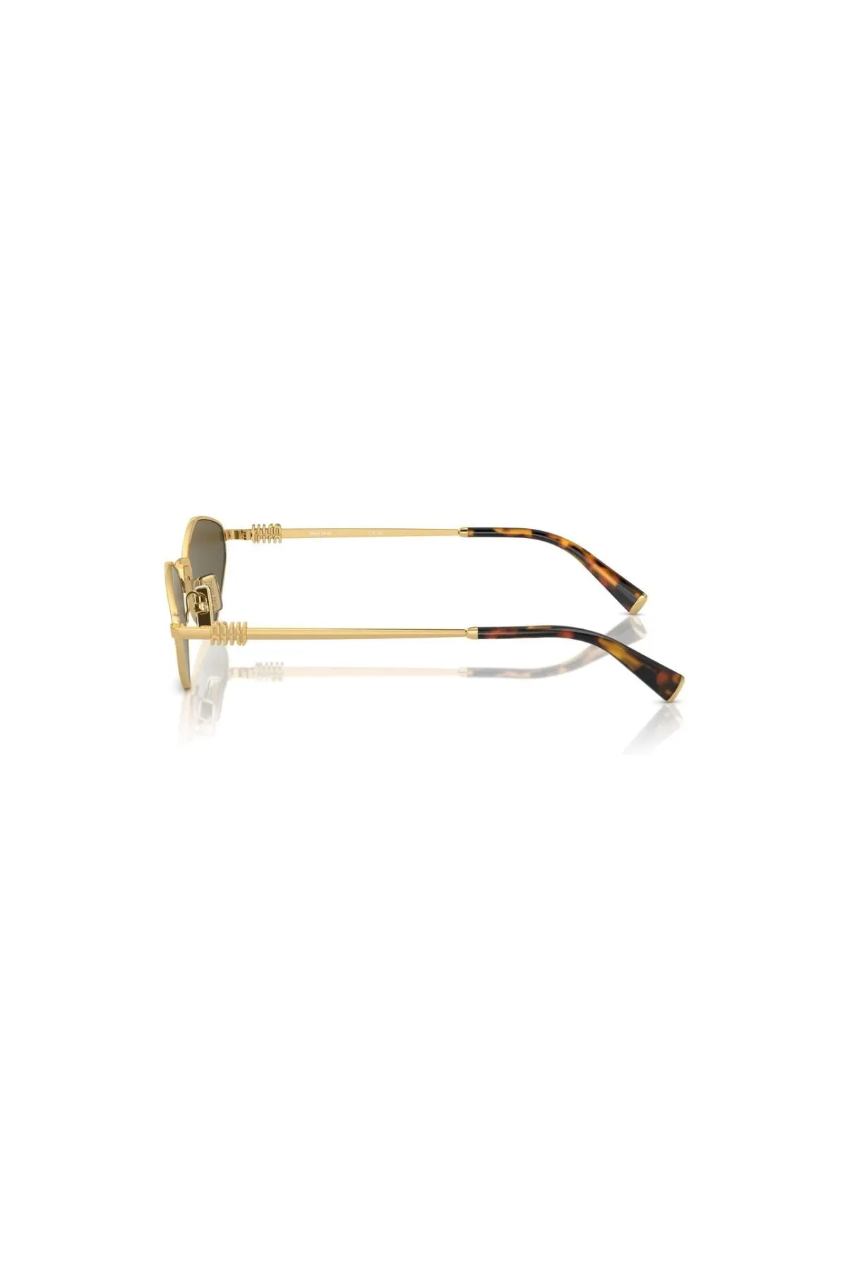 Miu Miu Geometric Wire Framed Sunglasses - Gold