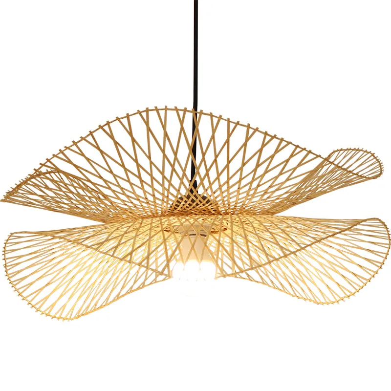 Modern Wicker Lotus Leaf Ceiling Light