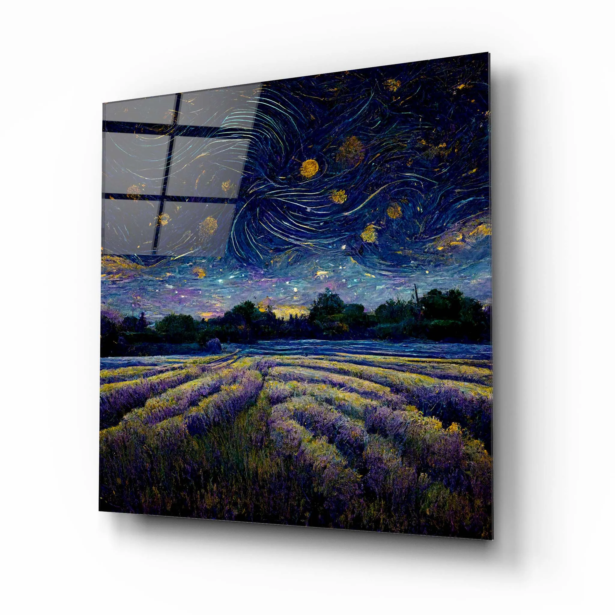 Night Landscape Glass Wall Art