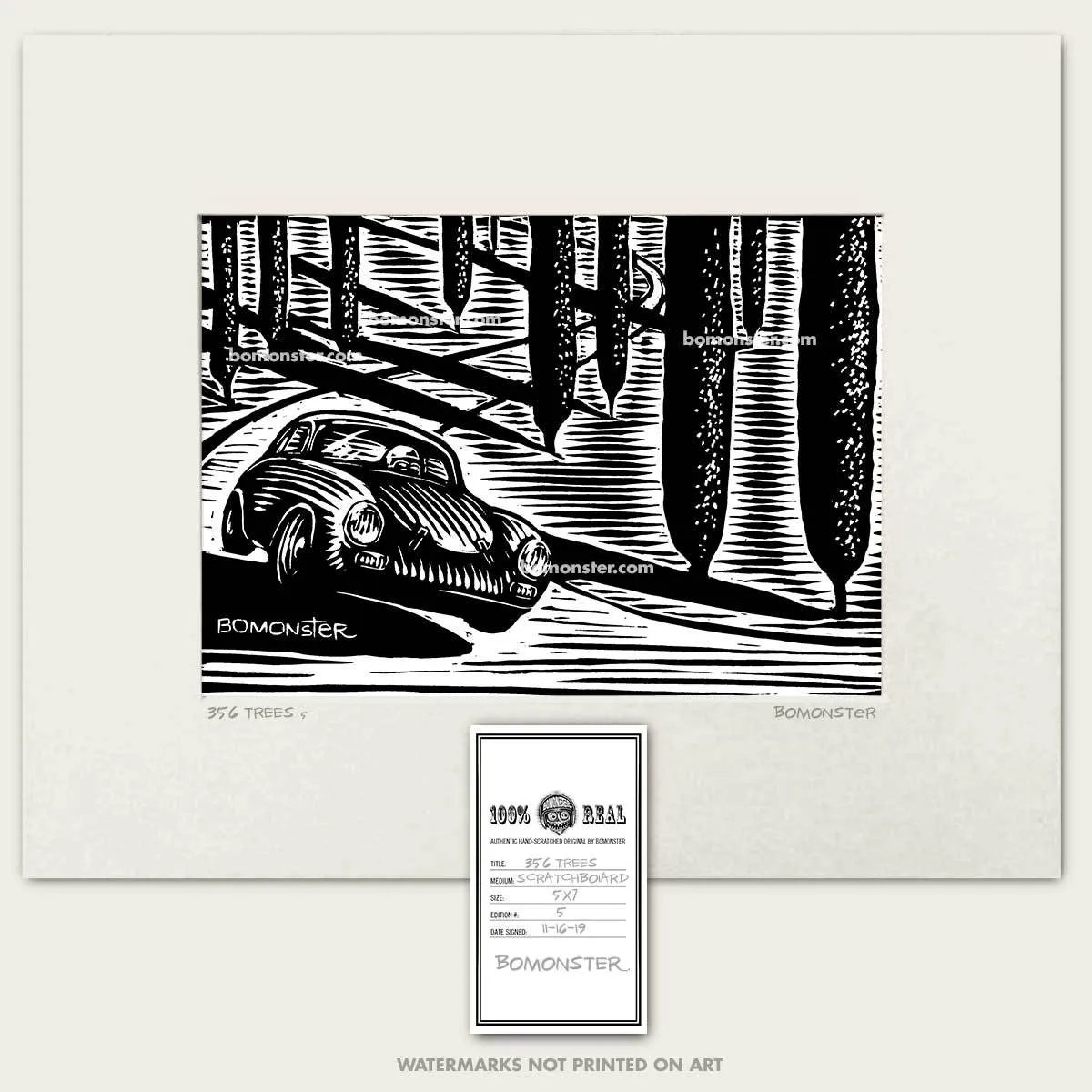 Original Porsche Art "356 Trees #5"