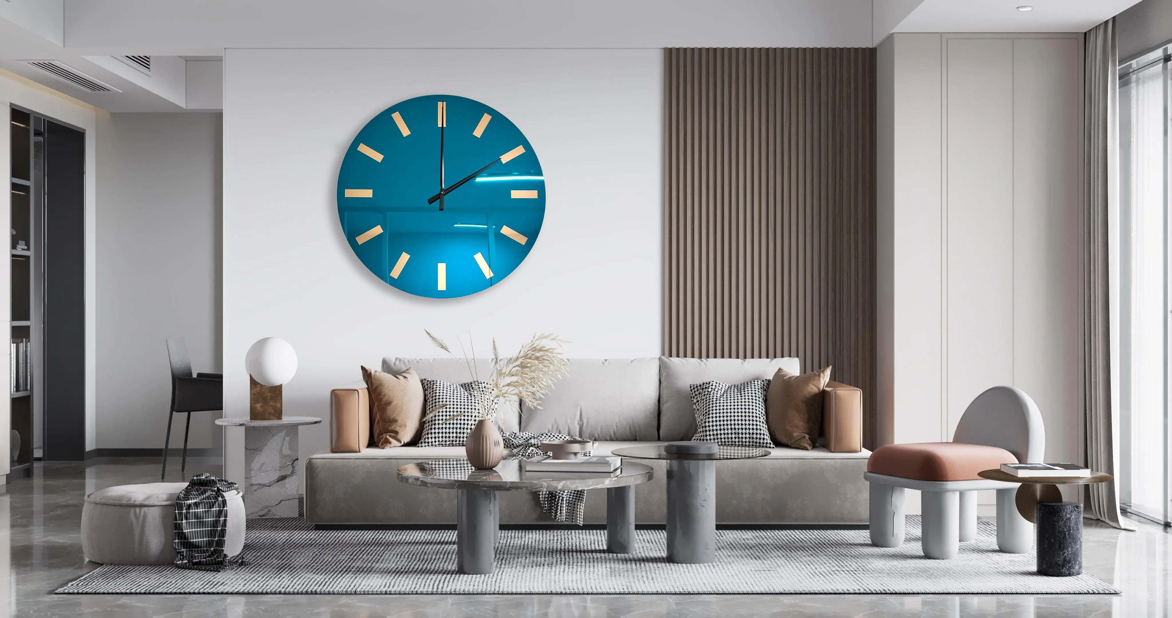 Oversized Mirrored Acrylic Wall Clock