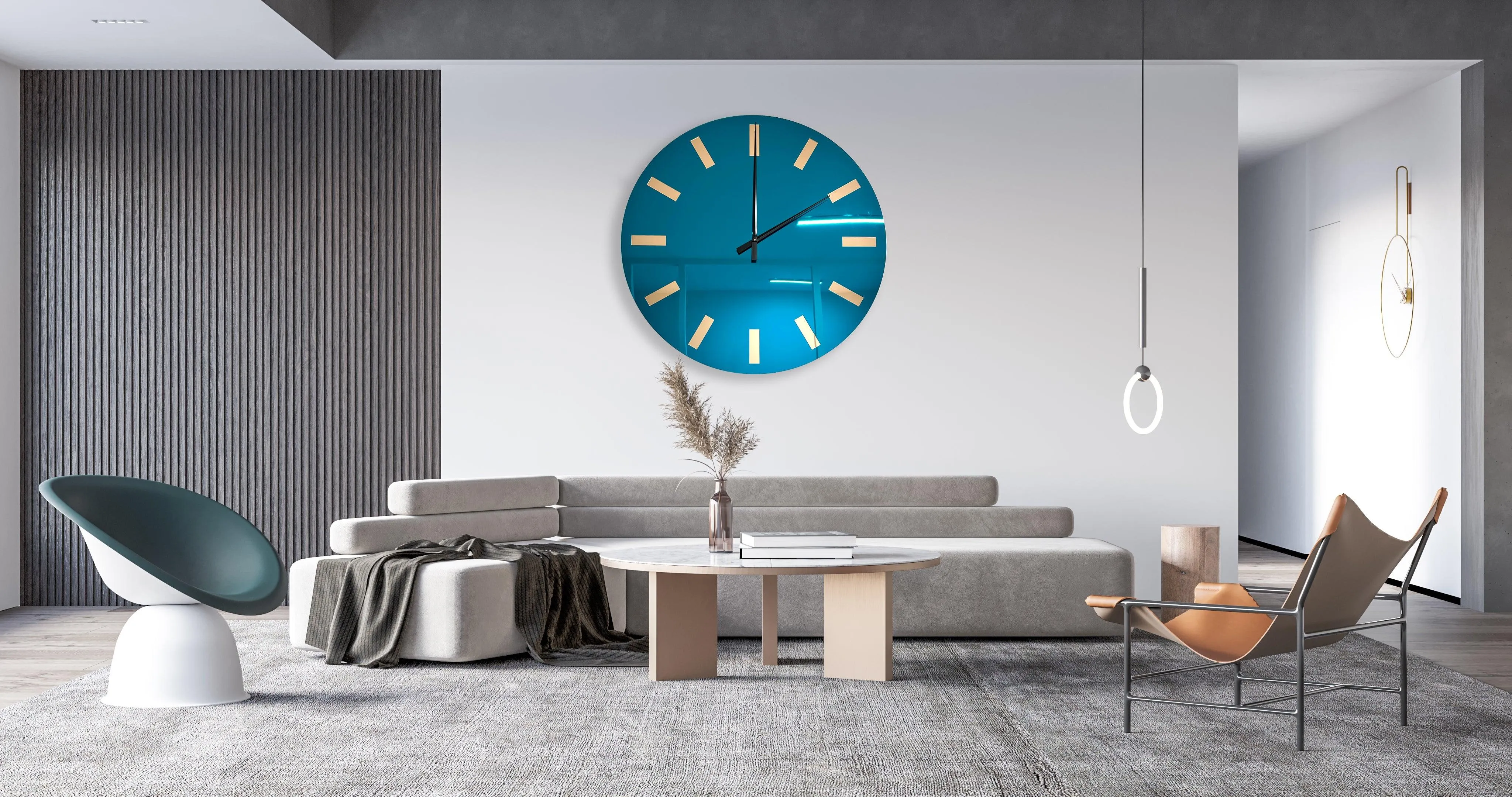 Oversized Mirrored Acrylic Wall Clock