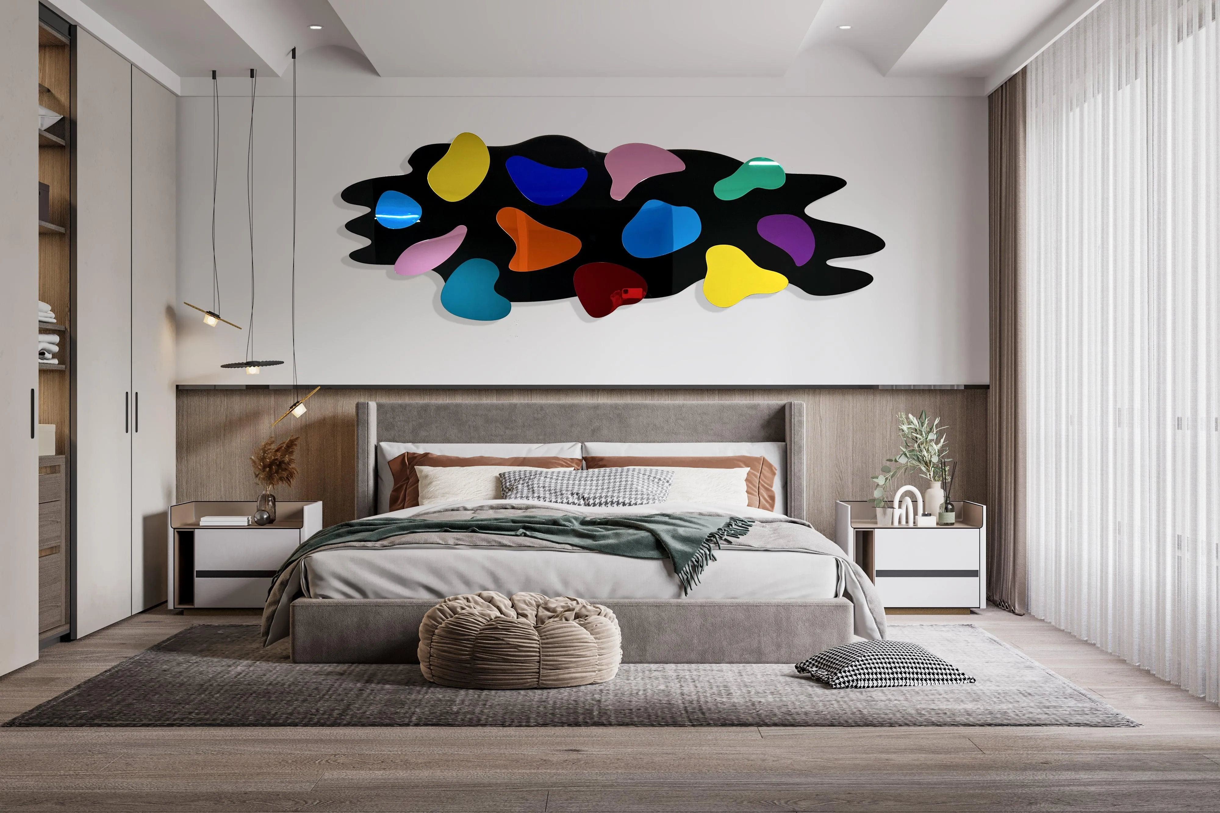 Oversized Multicolor Wall Art Abstract Wall Sculpture