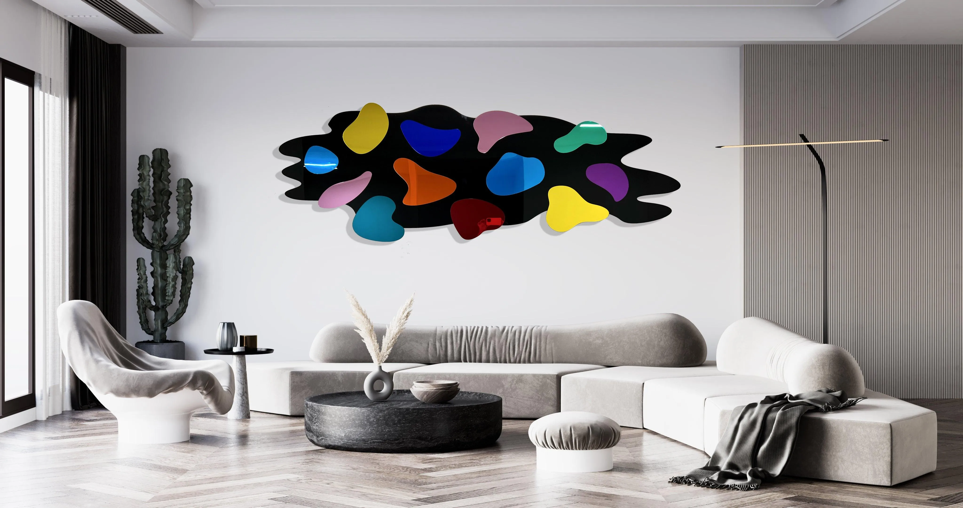 Oversized Multicolor Wall Art Abstract Wall Sculpture