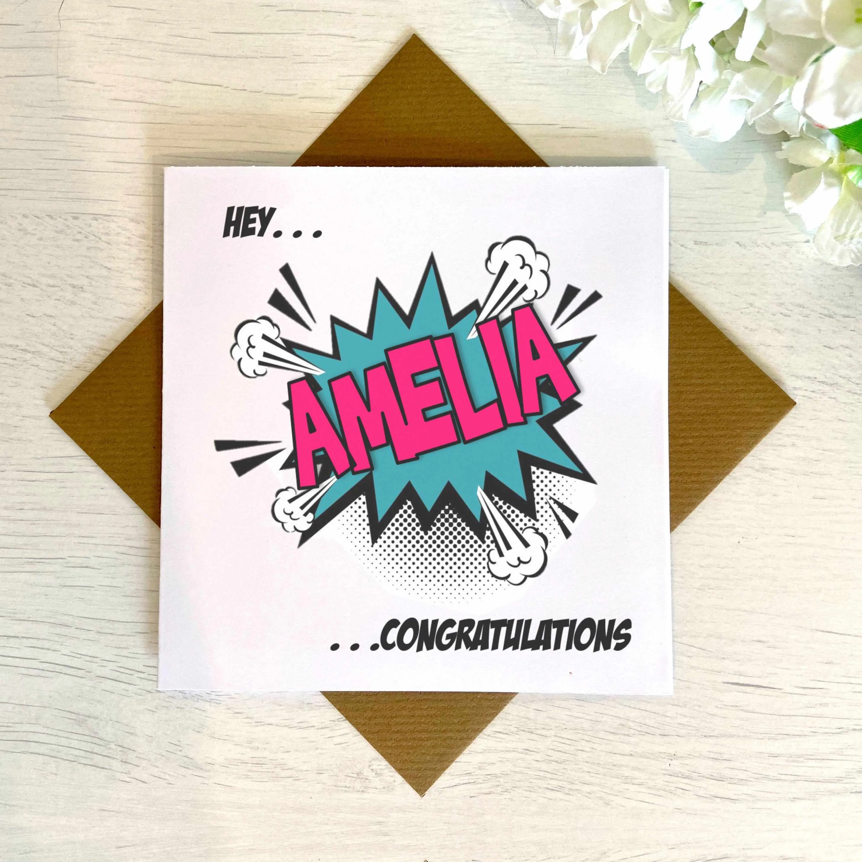 Personalised Hey Congratulations Greetings Card